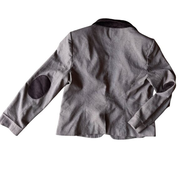Limited Equestrian Blazer Womens L Jacket Elbow Patches Houndstooth Contrast - Picture 7 of 7